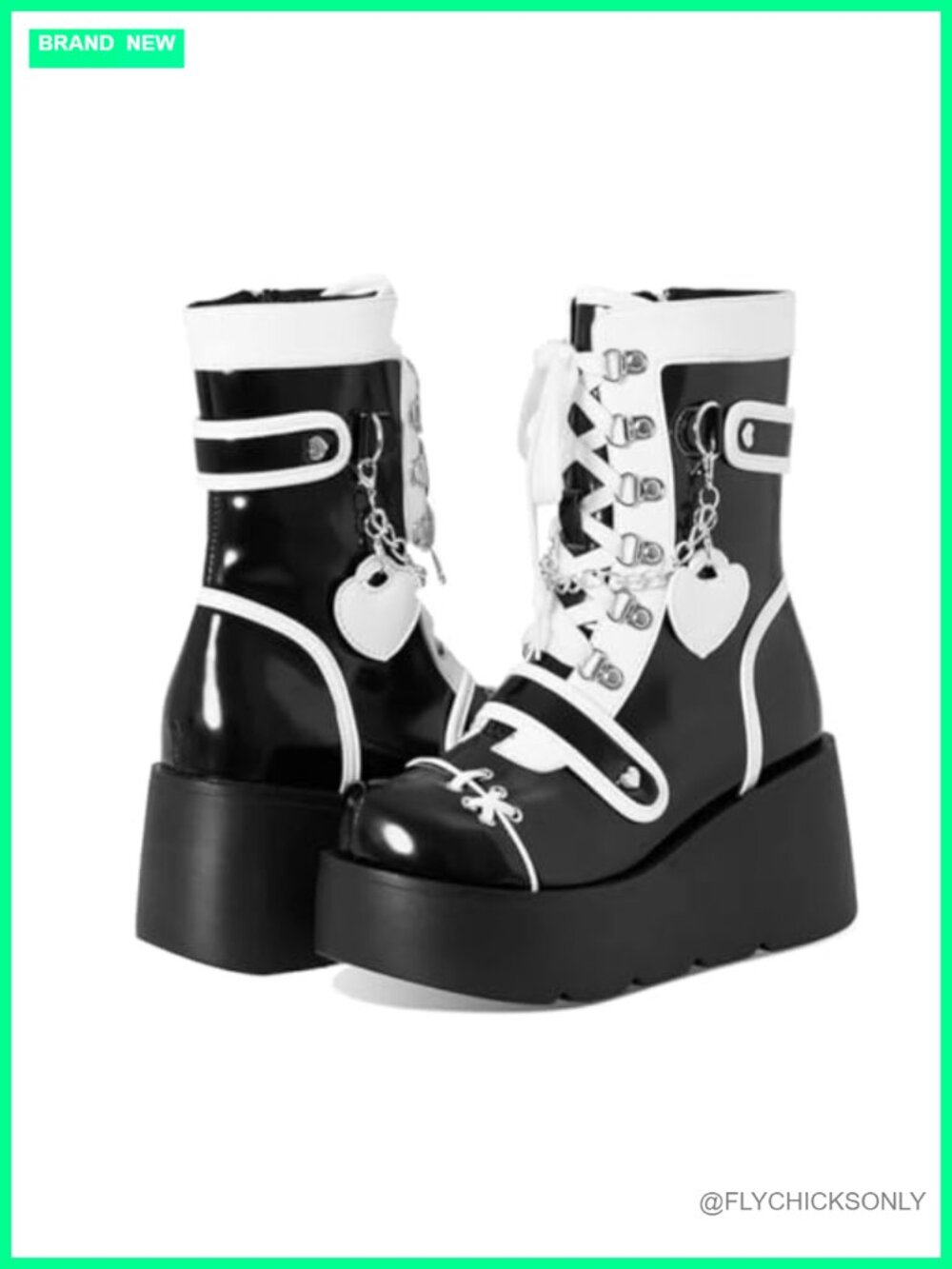 Platform Buckle Boots Women Chunky High Heel Lace Up Motorcycle Combat Boots